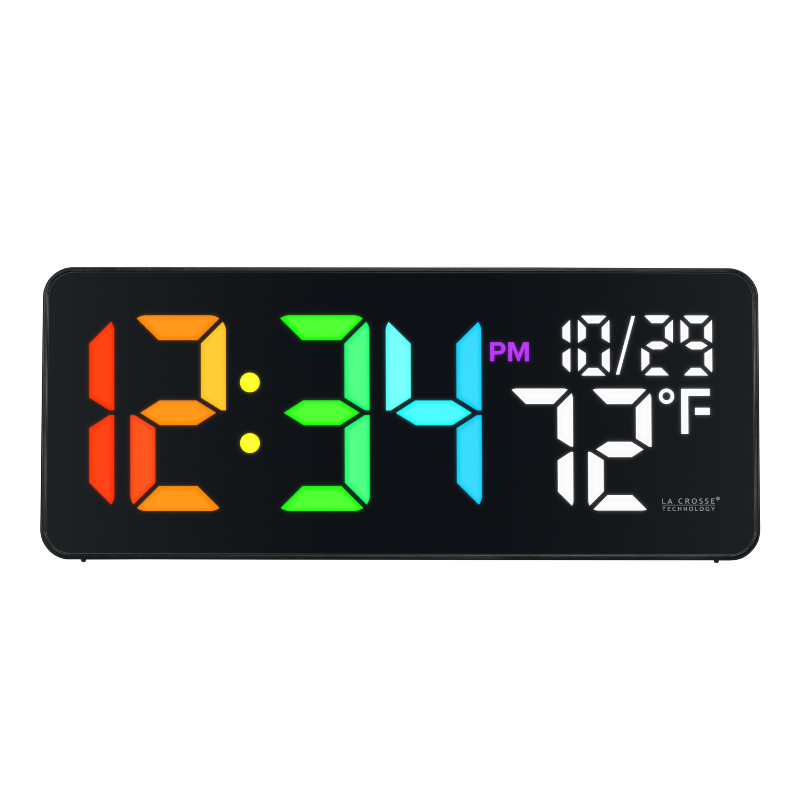 Horloge murale LED La Crosse Technology à changement de couleur pour la maison
