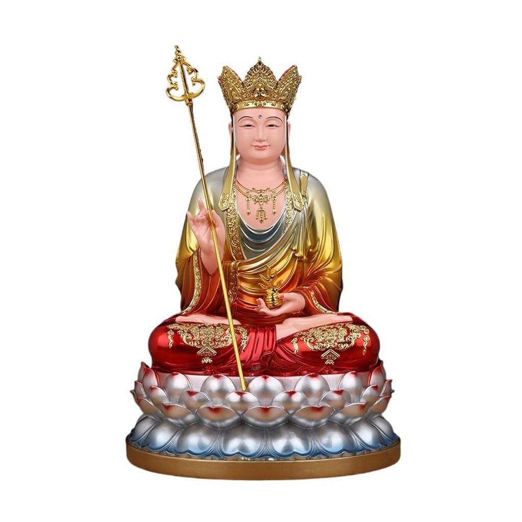 Posąg Buddy Do wnętrz Zen Malowana Żywica Figurki Bodhisattwy Do Kultu Domowego, Ozdoby Medytacyjne, Studium Salonu, Ozdoby Dekoracyjne Ozdoby Medytująca Statua Buddy Rzeźba
