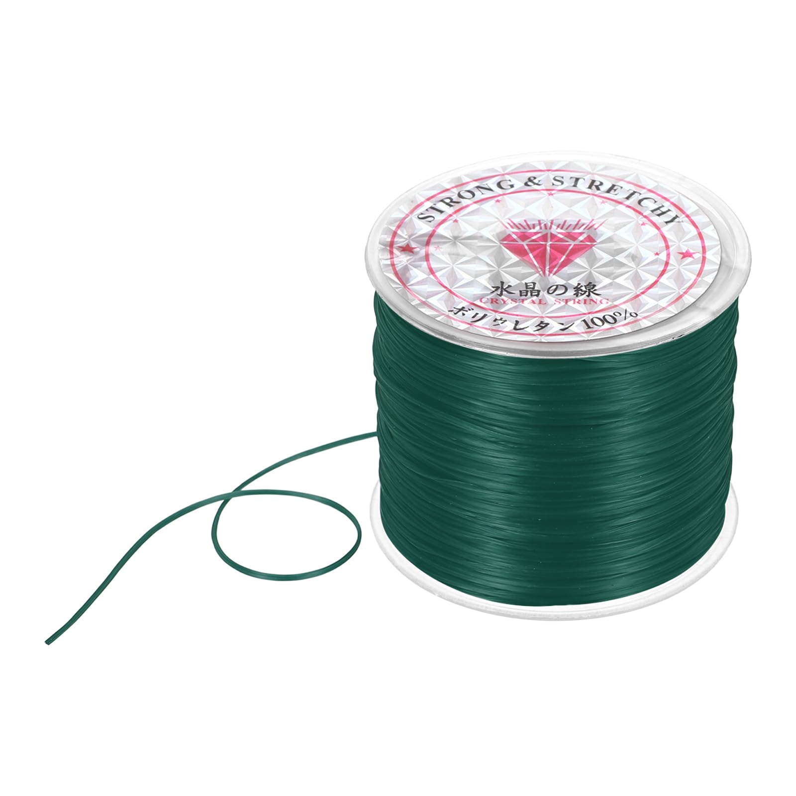 DMiotech Elastic String for Bracelets, 0.8mm Stretch Bead Cord for Jewelry Making, Necklaces and Bracelet Making Green, 100m