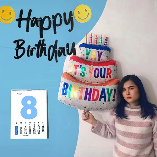 Miniatura 4 de Globo de feliz cumpleaños grande de 39 pulgadas globos de Mylar inflados de papel de aluminio grandes autoinflados de feliz cumpleaños decoración de