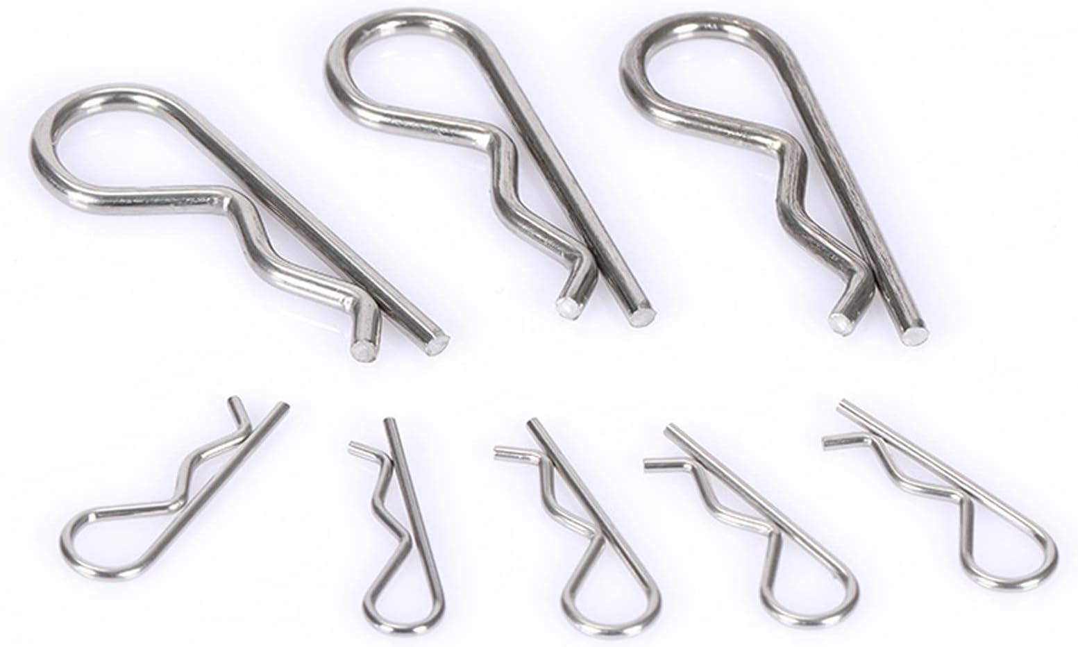 20 Pcs Cotter Pin Assortment Kit, R Clips Heavy Duty Zinc Plated Hair Pin, Spring Fastener Assortment Kit Hitch Pins Clips Cotter Clip for Hitch Pin Lock System Multiple Sizes M1-M3