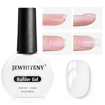 JEWHITENY 10ML Builder Gel Nails Clear Nail Extension Gel Nail Strengthener Long Lasting High Effects Nail Art Design Manicure Need U V Lamp Curing
