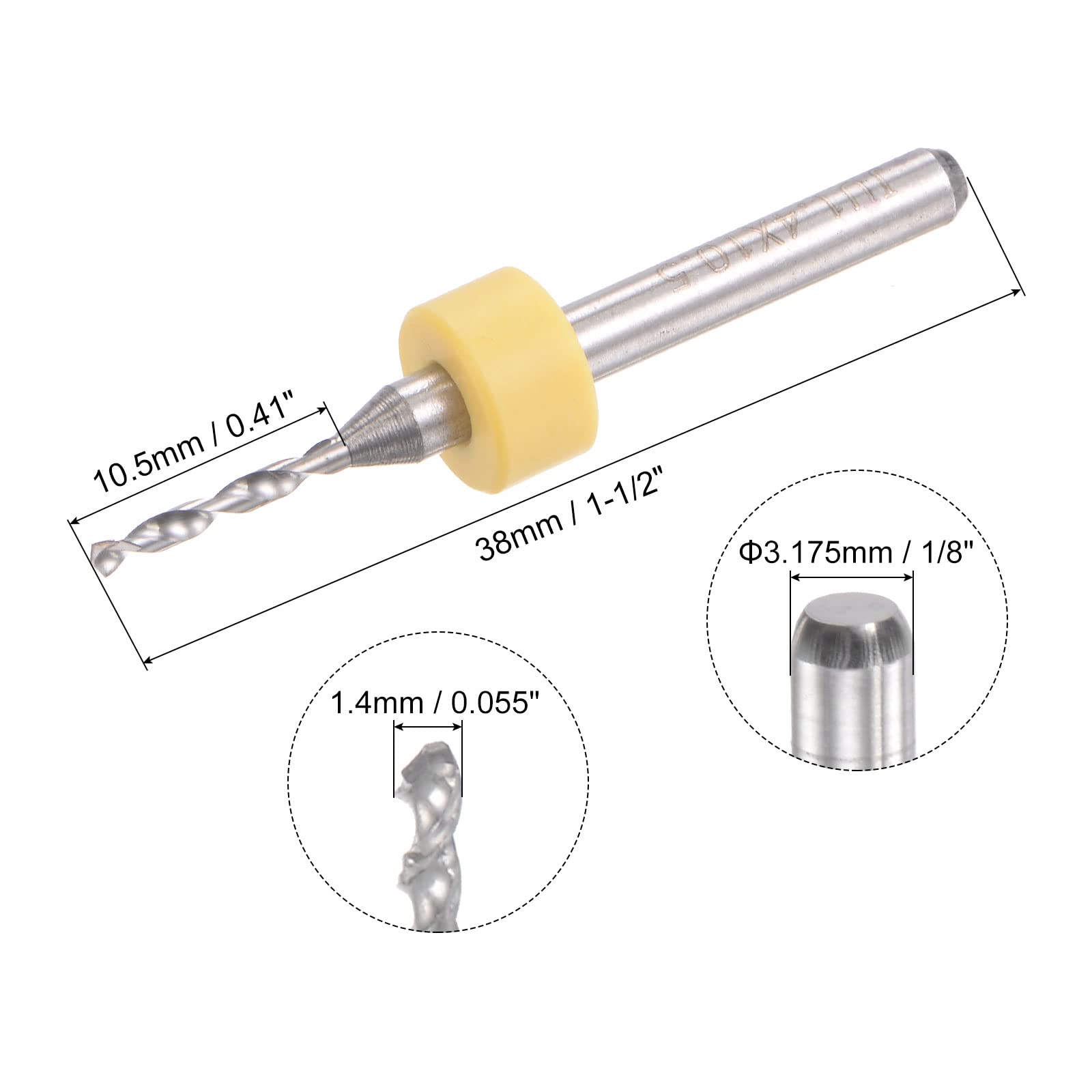 PCB Drill Bits Set - 1/8" Shank Tungsten Carbide -2