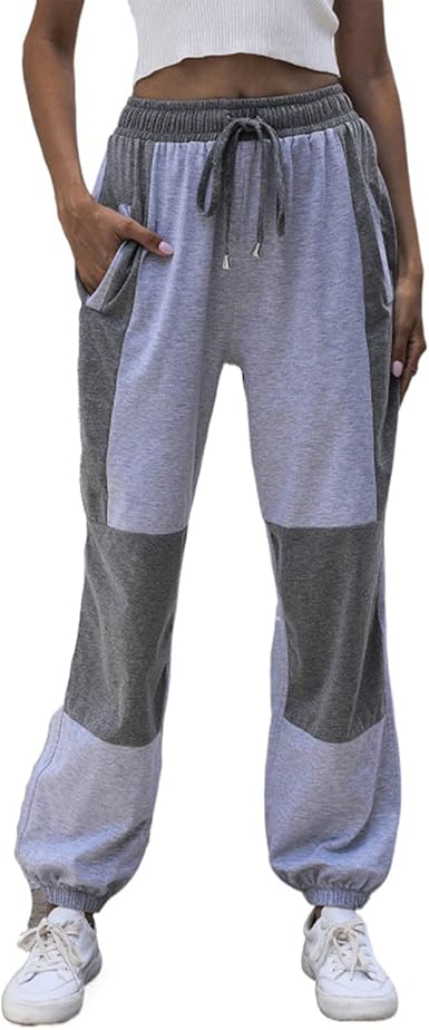 Amazon.com: 2022 Pantalones deportivos para mujer, estilo casual,  elásticos, de cintura alta, de pierna ancha, a la moda, con bloques de  color, sueltos, con bolsillo : Ropa, Zapatos y Joyería