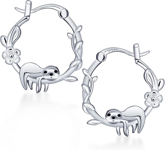 Panda Unicorn Sloth Earrings Animal Huggie Hoops for Girls - Qings Sterling Silver Cute Enamel Small Hypoallergenic Hoop Jewellery Earring Gifts for Women Daughter