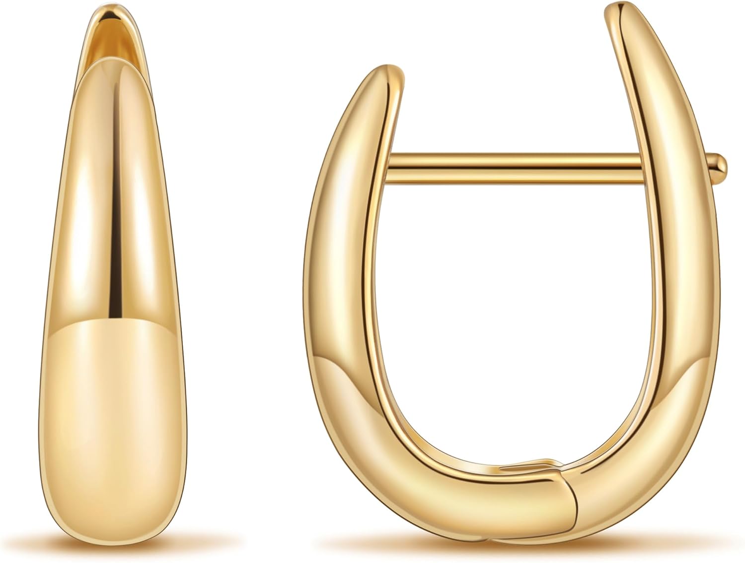 micuco Gold Hoop Earrings for Women, Gold Chunky Hollow Thick Hoops Earrings for Women