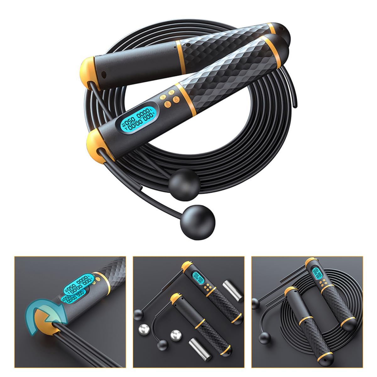 Gatuida Cuerda de Saltar Ajustable con Contador Digital Cuerda Pesada de Resistente para Fitness Ejercicio y Entrenamiento de Alta Intensidad para Mujeres