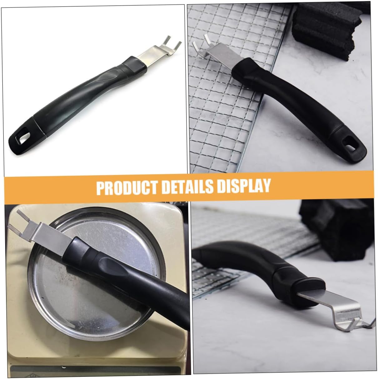 4pcs Stainless Steel Grill Grate Lifter with Long Handle