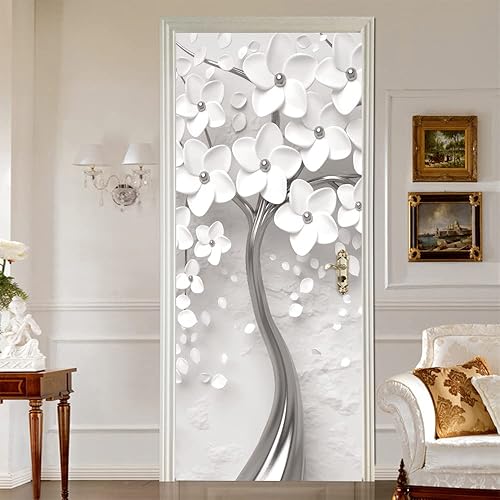 Miniatura 5 de Adhesivo para puerta de papel tapiz para despegar y pegar calcomanía de pared para decoración del hogar del dormitorio impermeable extraíble de