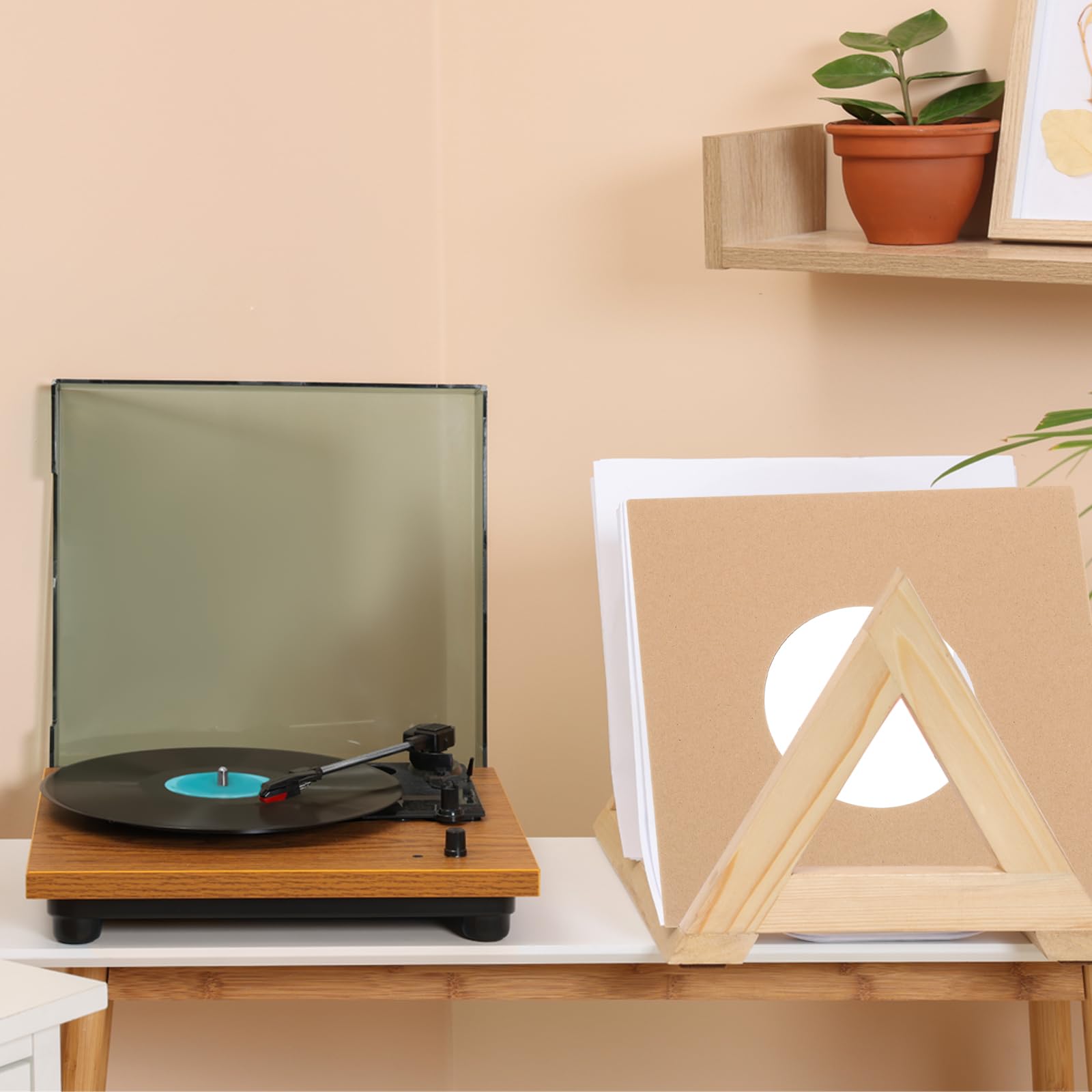 QUARKZMAN 10 Pz 12" Buste per Vinili, Buste Esterne in Carta Kraft con Foro Copri Album per LP Vinili per Conservazione Collezioni di Vinili, Khaki