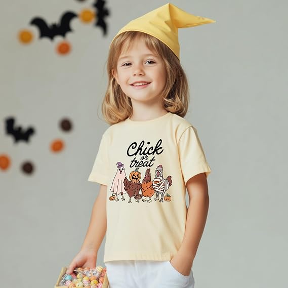 Toddler Halloween Shirt Boys Girls Ghost Tshirt Just Waiting Halloween Tee Tops Spooky Season Fall Clothes Ages 2-7
