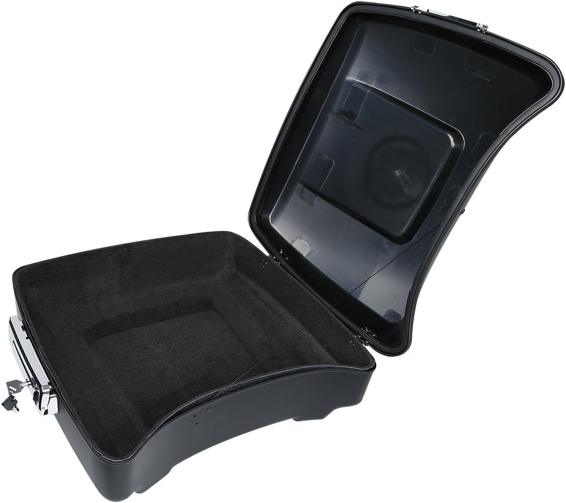 XMT-MOTO Chopped Tour Trunk Luggage Kit w/Backrest Pad Luggage Fitted Lining Two-Up Trunk Mounting Rack Fit for Harley Touring Road King Road Glide Street Glide Electra Glide Ultra-Classic 2014-2025
