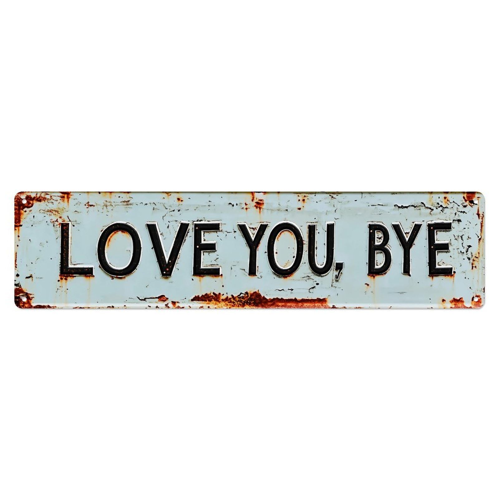 Jdyaojiesheng Vintage Love You Bye Sign Pattern_1 Tin Sign Retro Metal Wall Decor Metal Poster, Home Bar Garage Farmhouse Cafe Wall Art Decoration 4X16inch