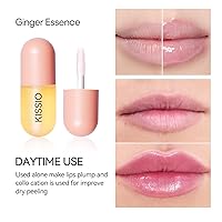 Vista 32 de KISSIO Plumper de labios, brillo de labios de color, potenciador de labios, extractos de plantas, suero labial que rellena los labios, brillo labial
