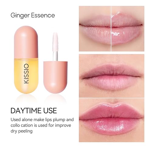 Vista 3 de KISSIO Juego de relleno de labios, labios naturales, cuidado de labios, brillo de labios, hidratante de labios hermoso, uso diario y nocturno