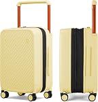 Mixi 20 Inch porte-bagages extensibles Airline approuvé grand levier léger grande capacité PC Valises de voyage Hardshell avec roues Spinner & TSA Verrouillage, blanc fumé