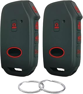 REPROTECTING Silicone Rubber Key Fob Cover Compatible with 2019-2021 Kia Forte K5 NIRO Seltos Sorento Soul Sportage Telluride Cadenza (not for Keys with Eject/fold Buttons (Black Black, 5 Buttons)