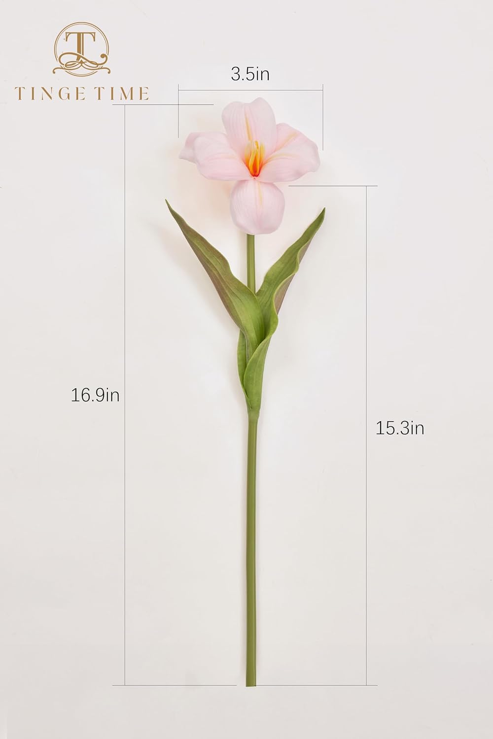 TINGE TIME 10pcs Fake Flowers, 15.3" Blooming Tulips Artificial Flowers,Real Touch Tulips for Valentine's Day Gifts（Pink）