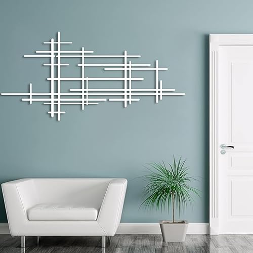 Vista 6 de Arte de pared de metal, arte de pared geométrico de metal, arte de pared geométrico, decoración de pared geométrica de metal, arte abstracto