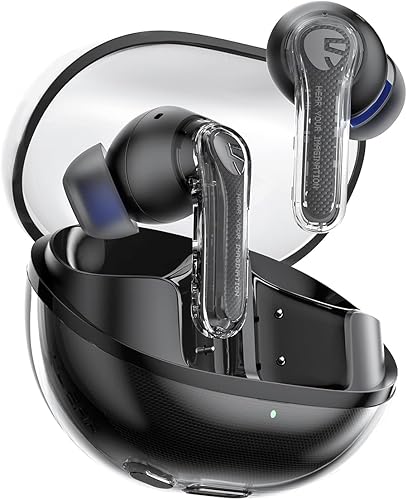 SoundPEATS Auriculares inalámbricos transparentes de bajo costo, auriculares Bluetooth 5.3, auriculares de 0.472 in, 2 micrófonos con ENC, llamadas disponible en Yaxa Venezuela