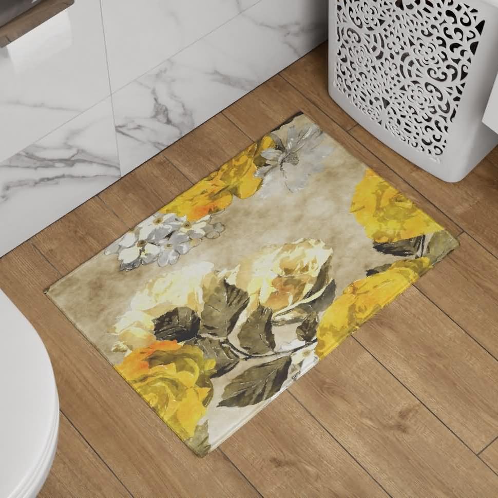 Tapis d entree interieur absorbant, paillasson design fleur 50x80cm - 3