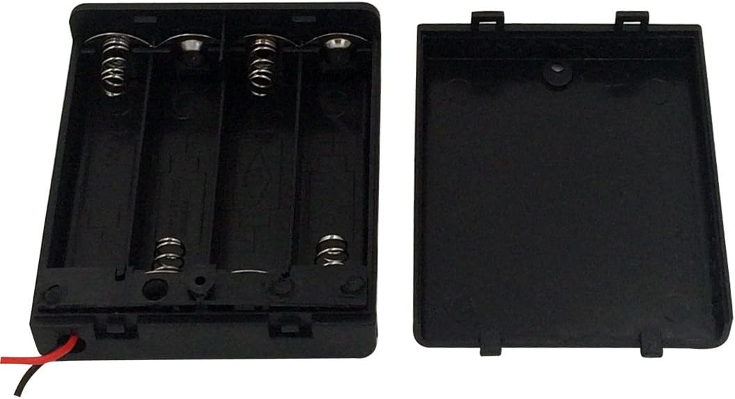 2 Pcs 4 x1.5V AA Battery Holder with On Off Switch Cap Lead Wires (for AA 4 CELL)