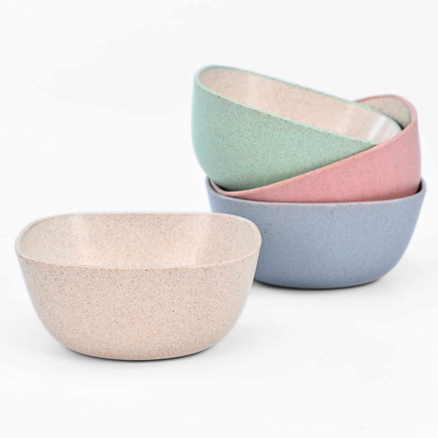 Eha Earth-Friendly Small Soup Bowl | Ice Cream Bowl | Dessert Bowls | 300 ml | Made with Bamboo Fibers & Rice Husk | Microwave Safe Bowl (Reheat Only) | Serving Bowl Set of 4 | Multicolor