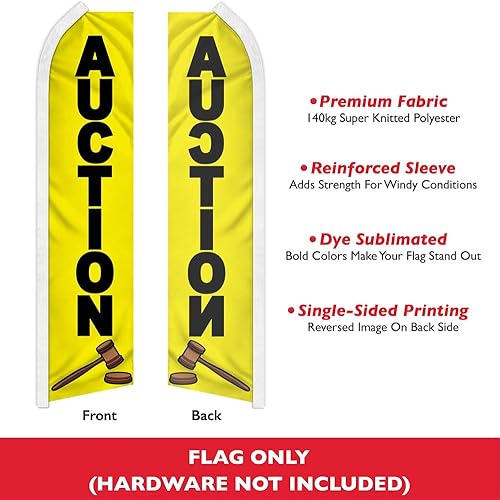 Miniatura 2 de Bandera publicitaria de subastas Swooper, perfecta para lotes de autos usados, barcos usados, muebles, ventas de bienes
