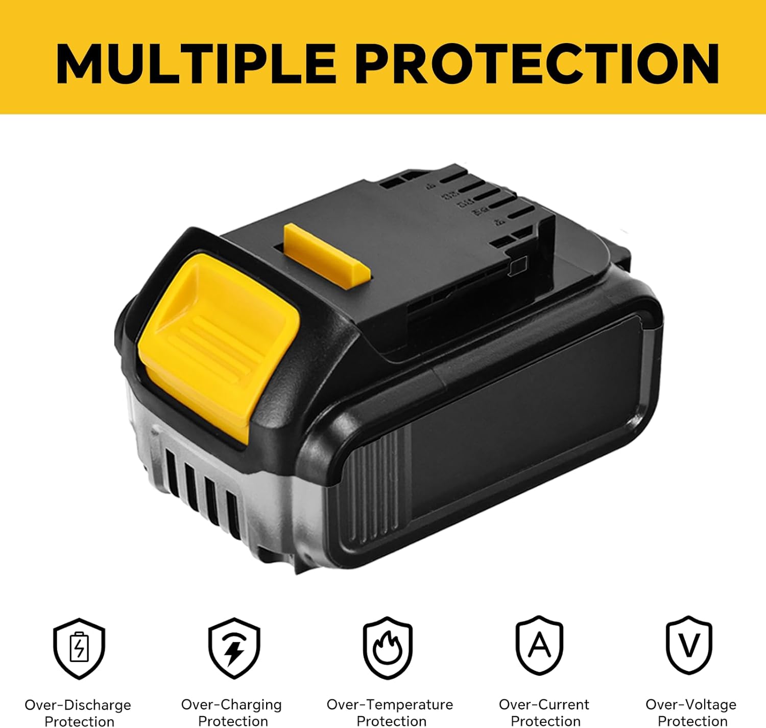 Battery Replacement Plastic Case for DeWalt 20V DCB201,DCB203,DCB204,DCB200 18V Li-ion Battery Cover Parts for 3A 4A 5A