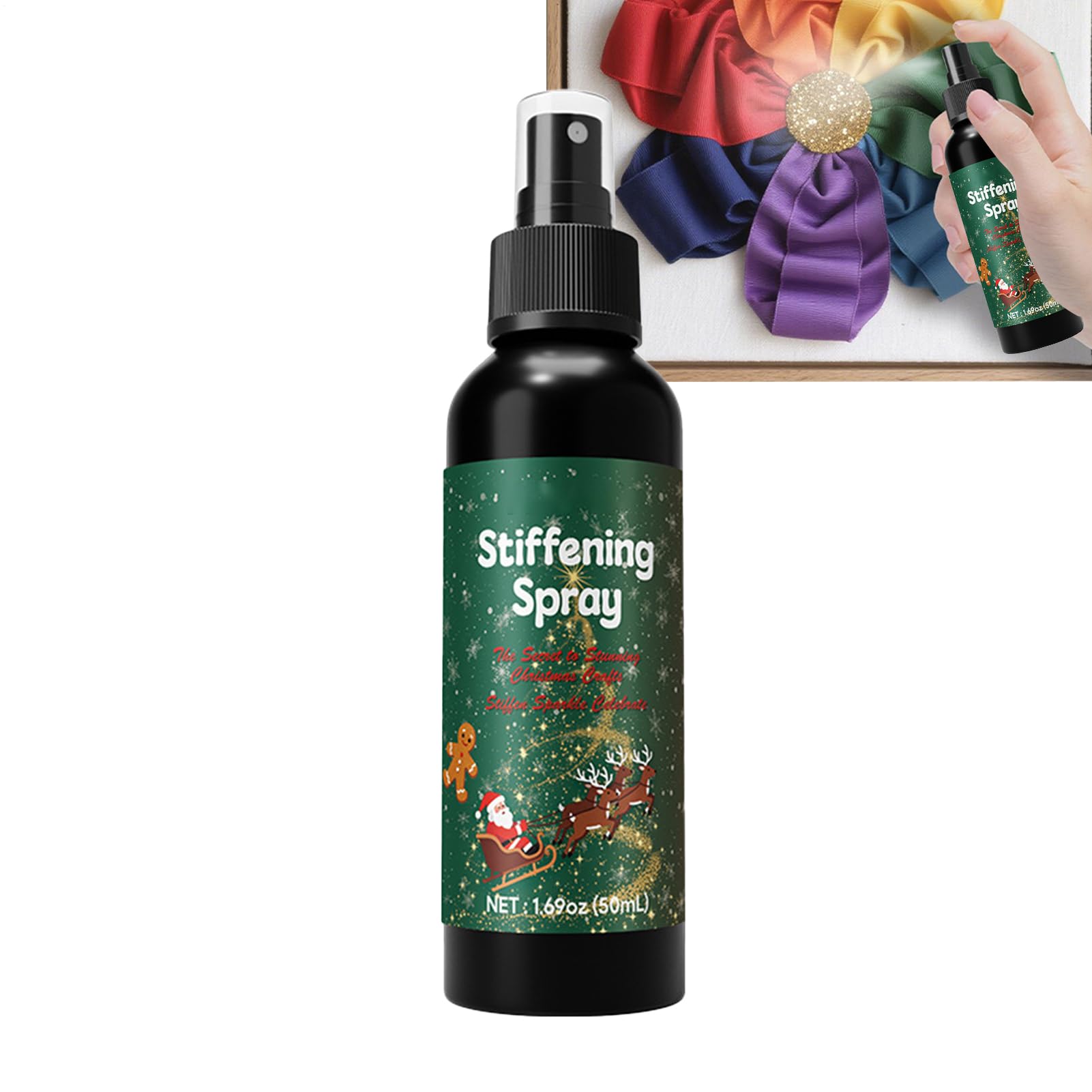 Fabric Stiffener Spray - Quick-Drying Shape & Structure Solution | Portable Stiffening Spray For Crafts, Crochet, Felt Hats, Leather Repair & Anti-Fraying - 50ml/120ml