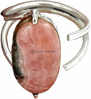 Genuine Rhodochrosite Gemstone Ring, Real 925 Sterling Silver, Adjustable Ring, Wedding Gifts, Pinky Ring, Cocktail Ring, Family Gifts, Mothers Day Gifts, Unique Gifts For Her (rhodochrosite)