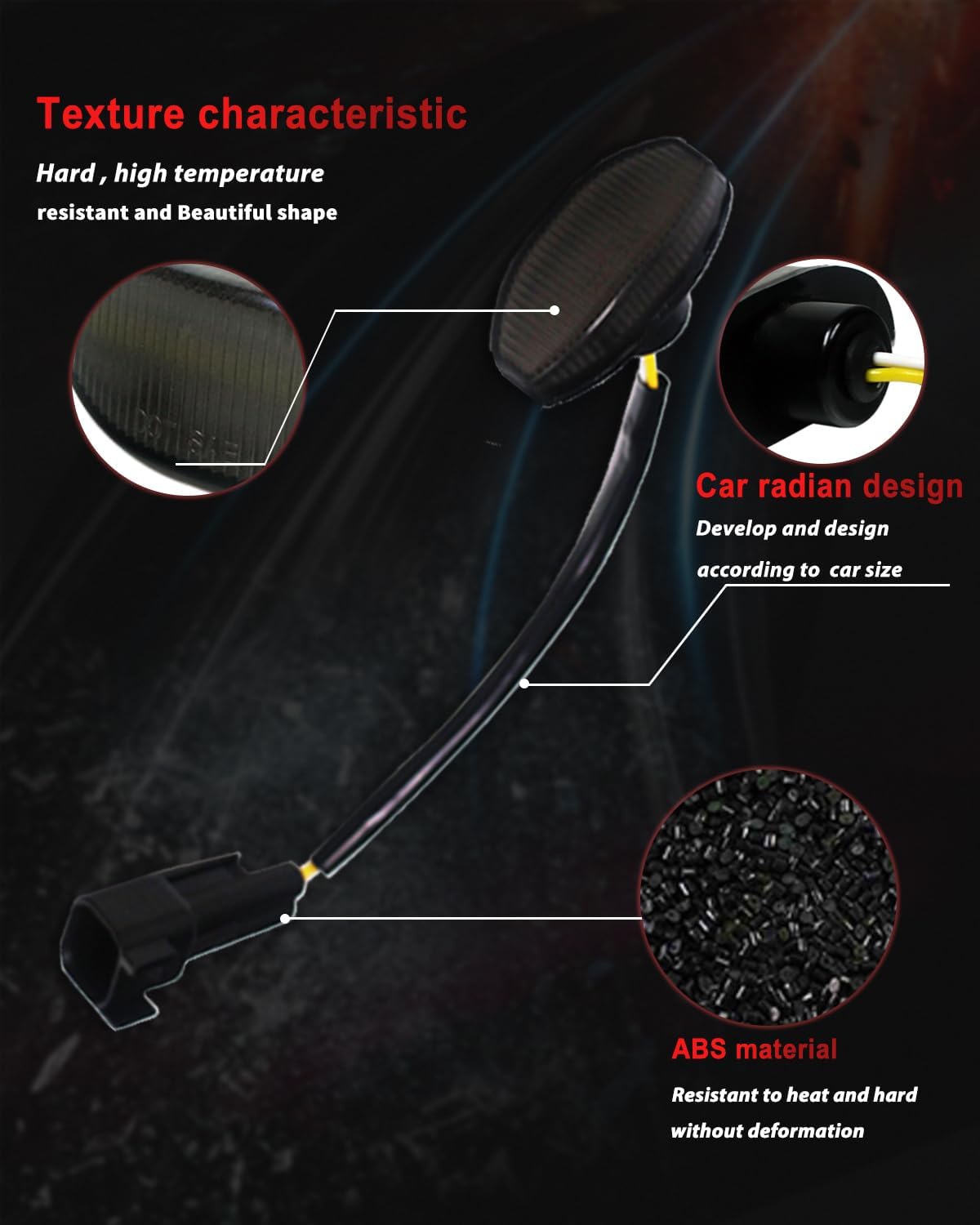 4-Piece For Ford SVT Raptor 2010-2014 Replace OEM Sidemarker Lamp Smoked Lens Amber&Red LED Front/Rear Fender Bumper Side Marker Lights Corner Marker Light Parking Lamp