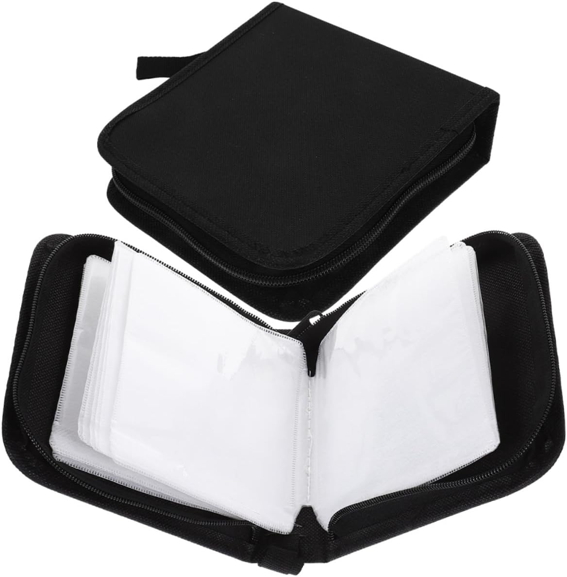 10pcs Portable Cd DVD Storage Holder Capacity Disc Binder Wallet for Games Smooth Zipper for Home Travel