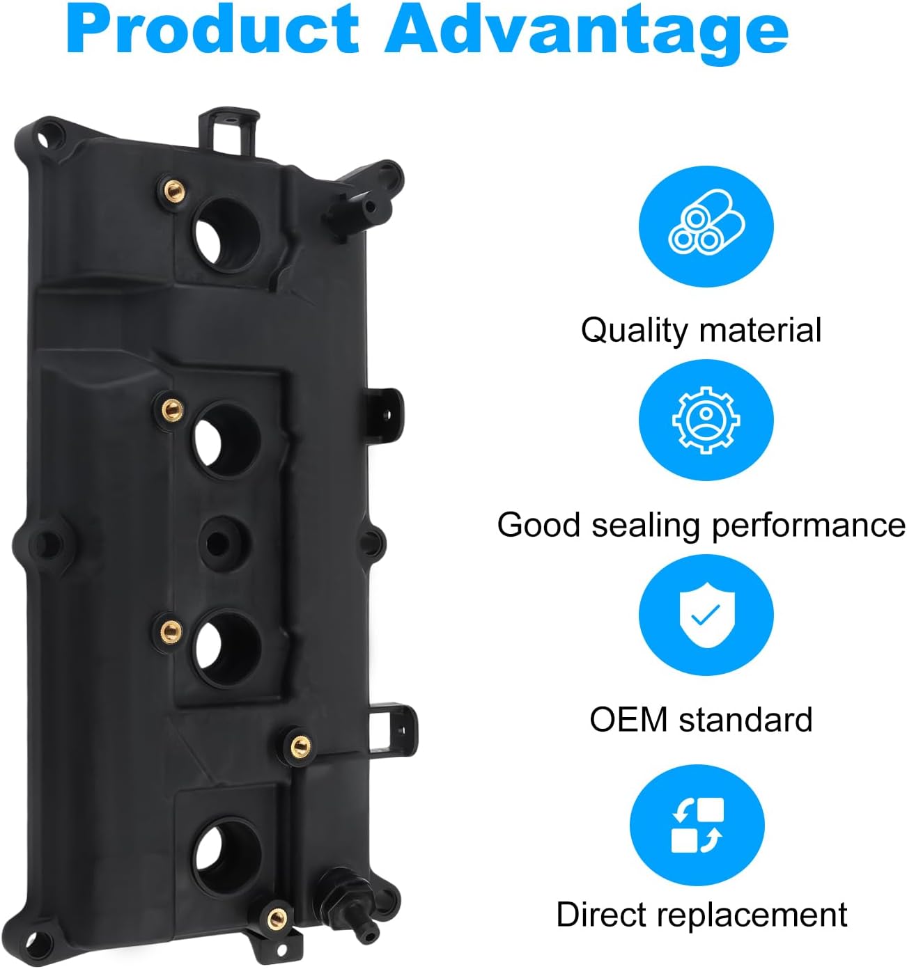 WATERWICH Engine Valve Cover with Gasket Compatible with Nissan Sentra 2.0L L4 2007-2012, NV200 2013-2017 Replacement for 13264-ET000 13264-ET00B 13264-ET00A