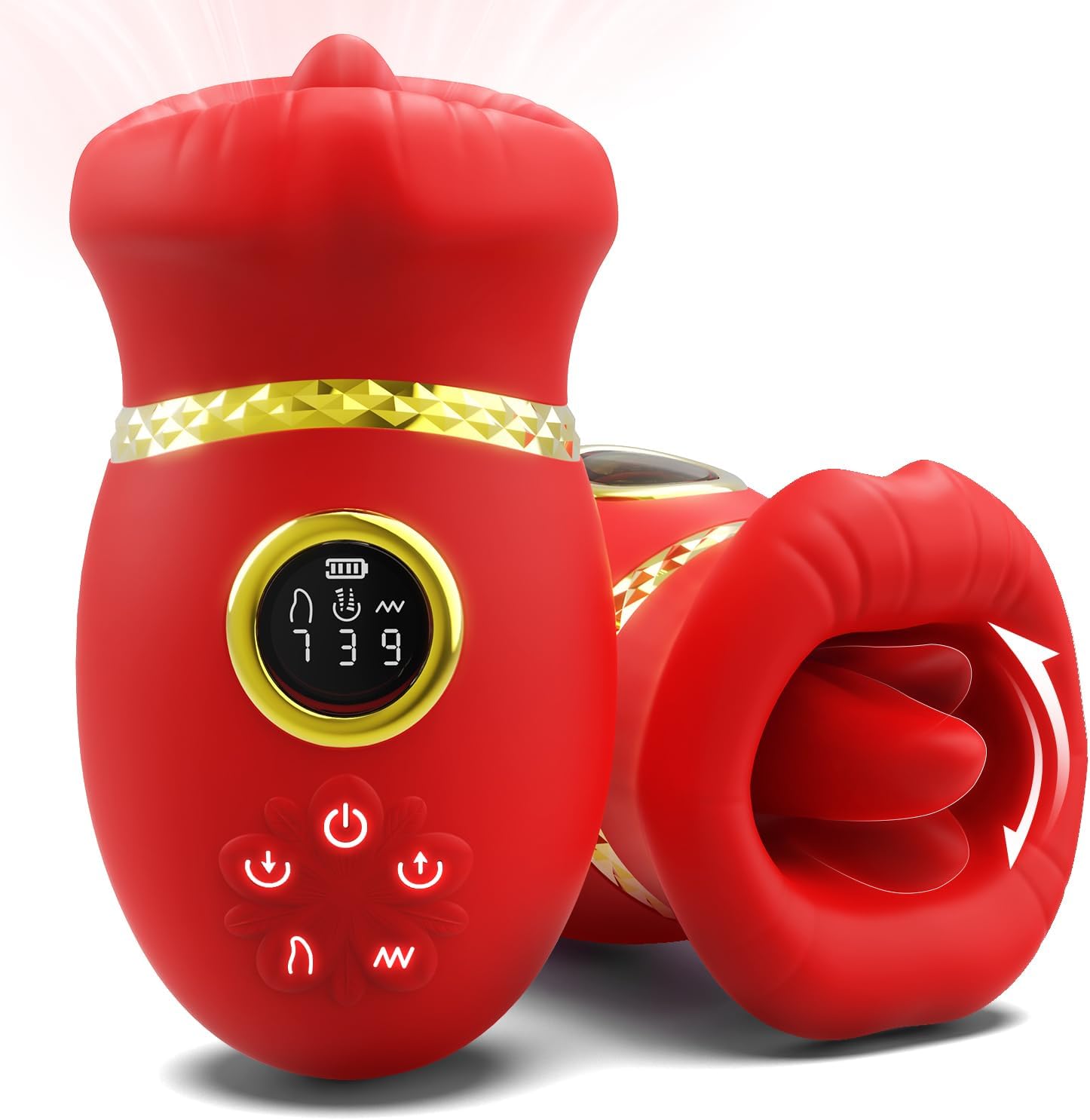 Vibrator Sex Toys for Women - Mouth Sucking Vibrators with LCD Display  (Red)