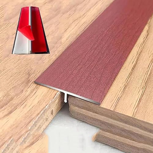 HCZION Tira de transición de umbral plano, tira de borde autoadhesiva de 1 pulgada, tira divisora de piso de puerta, tira de cubierta de huecos de