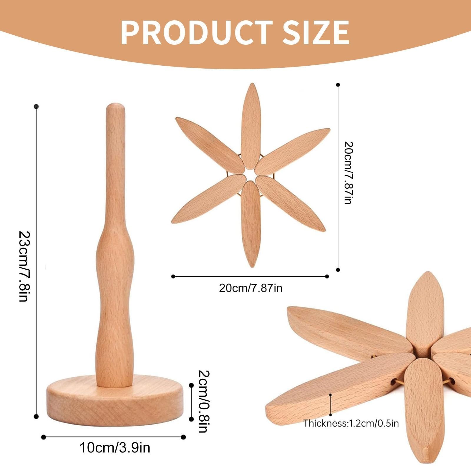 Lot De 4 Sous-plats En Bois Pliables Forme Arbre + Support – 20 Cm, Design Créatif Et Pratique Pour Table