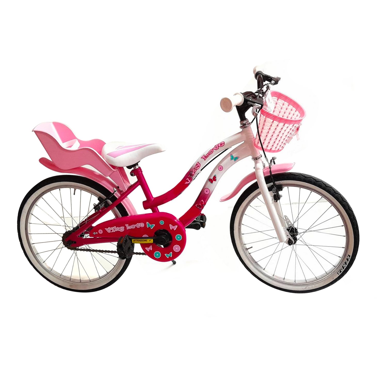 FMD20000 Bicicletta Bici Viky Taglia 20 Per Bambina 1 Velocità Bianco Rosa