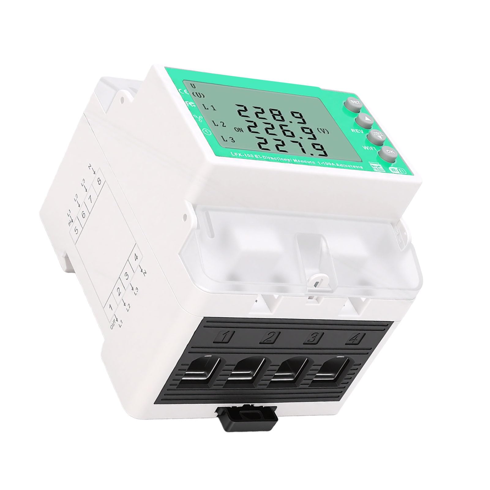 AUNMAS Disyuntor de Medidor de Energía WiFi 80A Trifásico de 4 Cables con