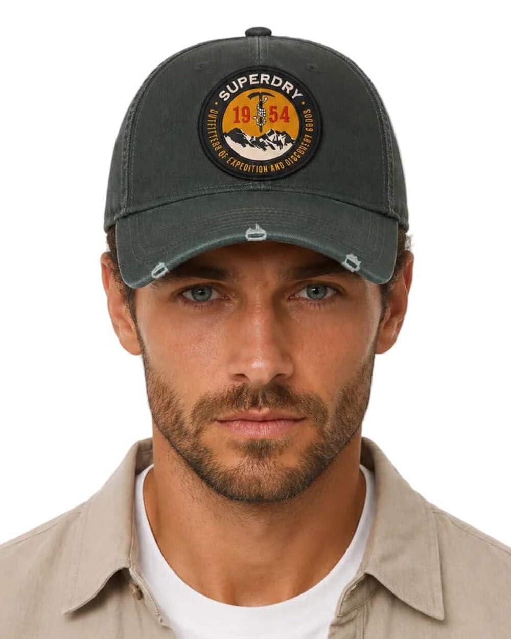 Superdry Cappello da baseball regolabile da uomo con grafica da camionista lavato verde