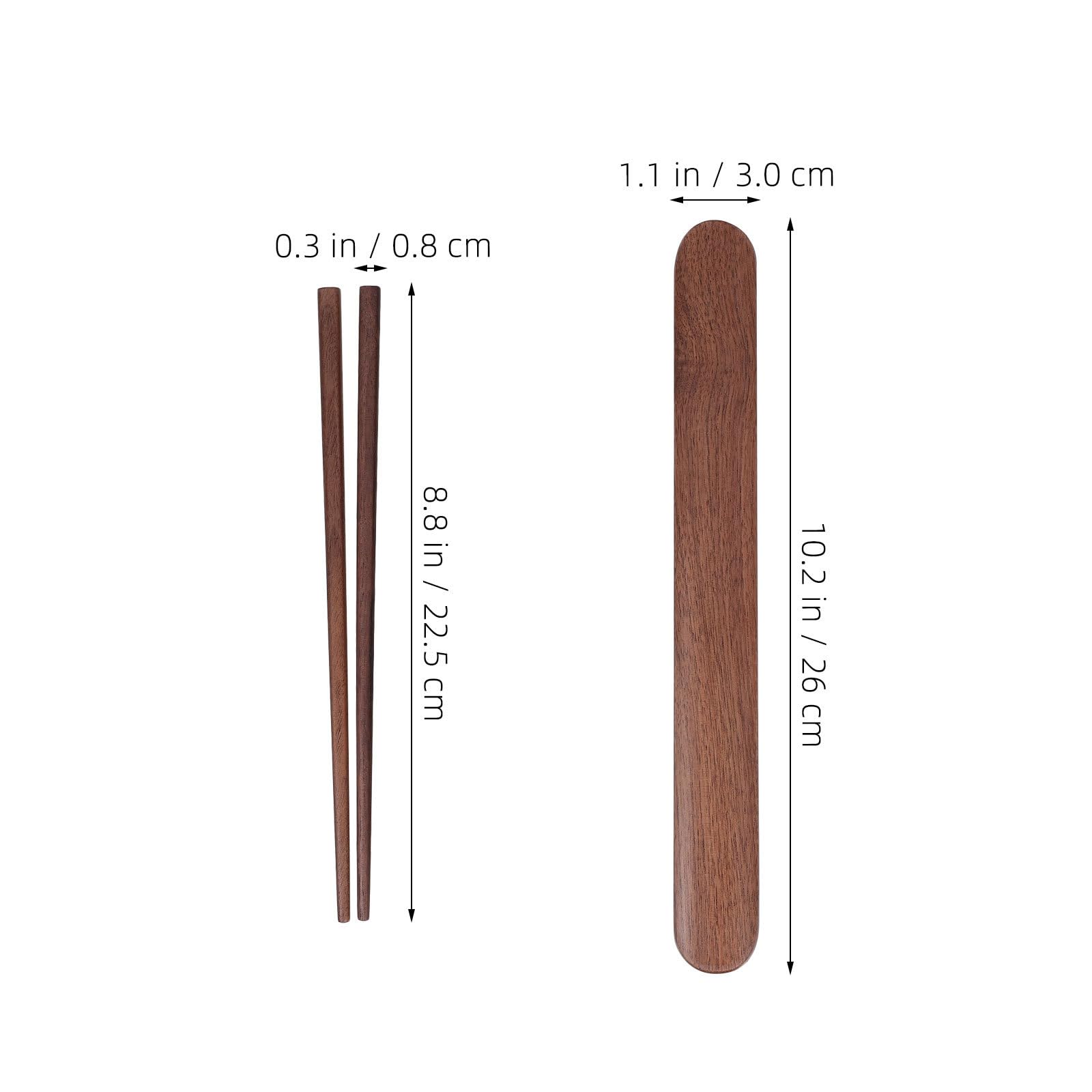 Bacchette Cinesi Riutilizzabili in Legno di Noce Nero, 2 Set