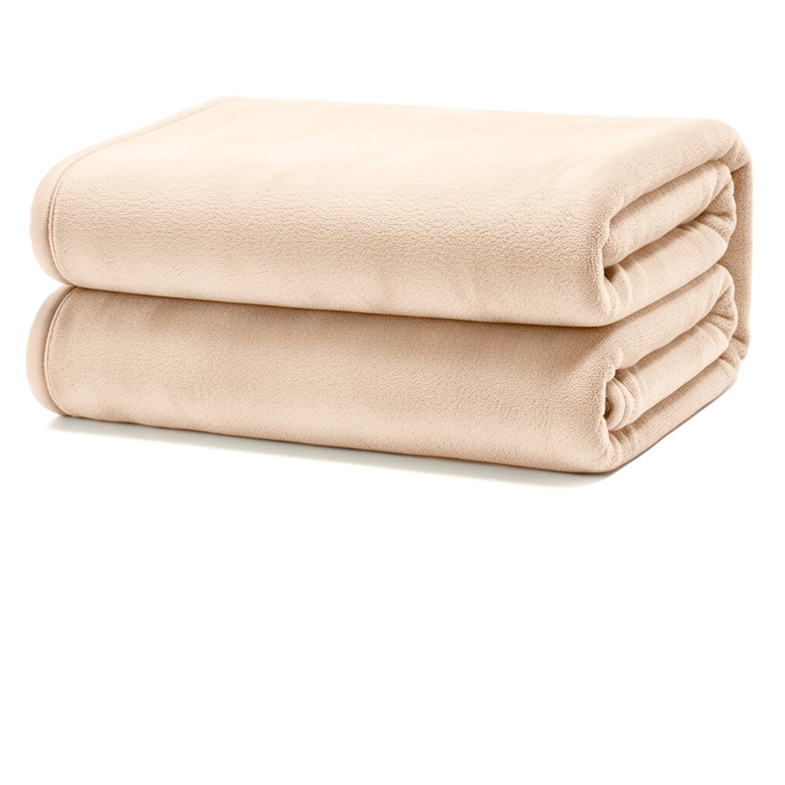 Mantas para Sofá y Cama de Franela, Super Caliente para Adulto y Niño, Suave y Acogedora Manta para Viaje, Sala de Estar, 130 x 160 cm Beige