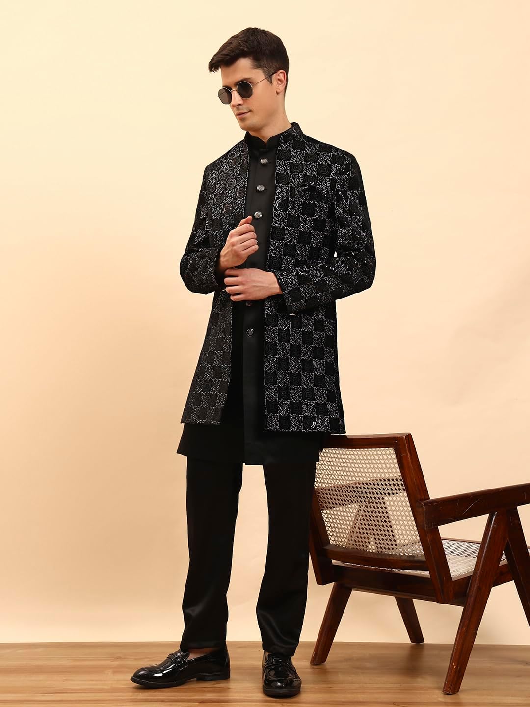 Pro-Ethic Style Developer Traditional Men’s Kurta Sherwani Set Wedding outfit Set (C-136)