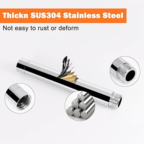 Miniatura 3 de HarJue Brazo de extensión de cabezal de ducha, extensor de cabezal de ducha, salida de agua, baja existente, extensión de tubo de ducha para baño,