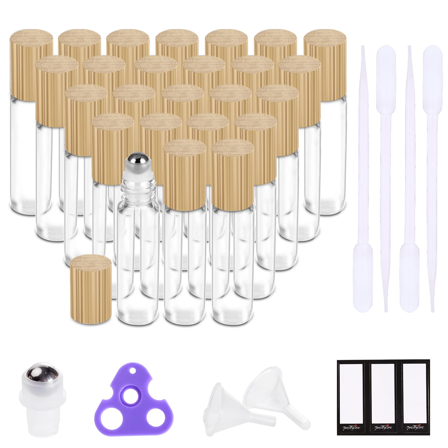 Flacons à rouleaux d'huile essentielle de 10 ml en verre PrettyCare