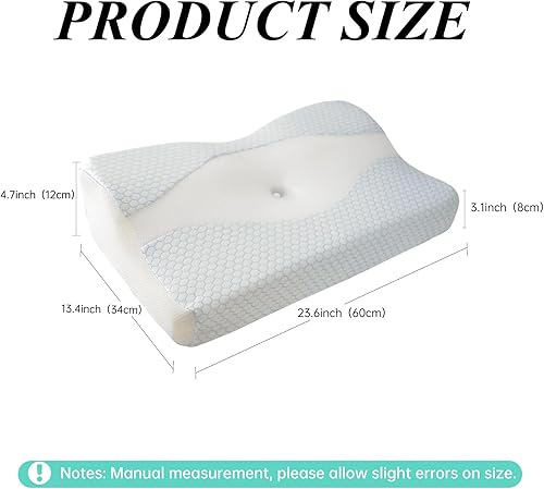 Miniatura 6 de Reidio Almohada cervical de apoyo cervical para dormir almohada de cama con funda de almohada de enfriamiento transpirable, almohada de espuma
