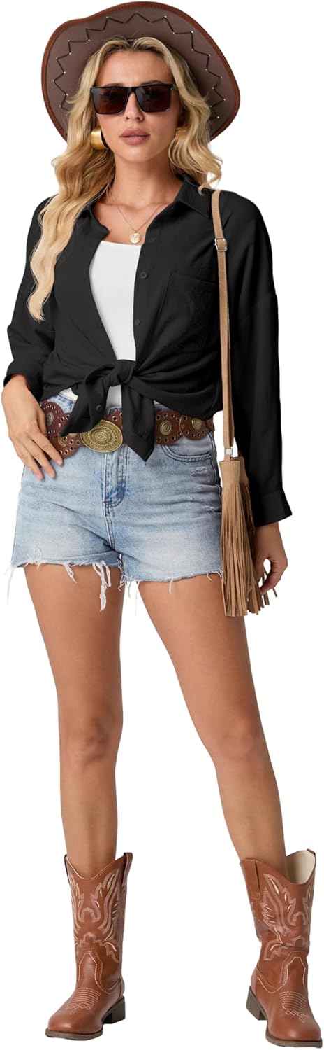 Long Sleeve Button Down Shirts for Women Dressy Floral Printed Blouse Casual Work Tops Spring Outfits 2026 - Image 5