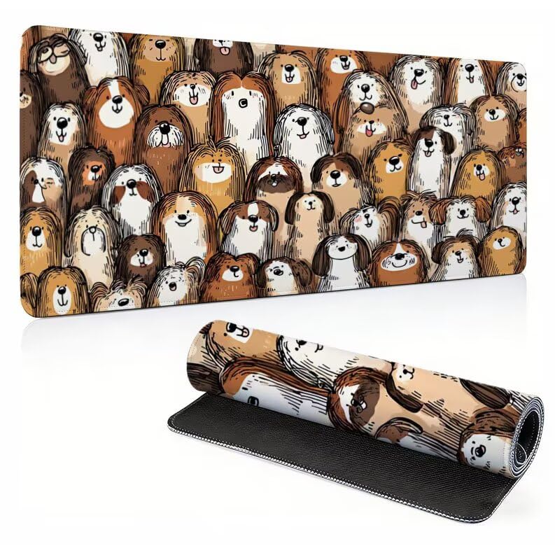 Tapis de souris grand bureau décoratif motif animal pour setup gaming et espace de télétravail