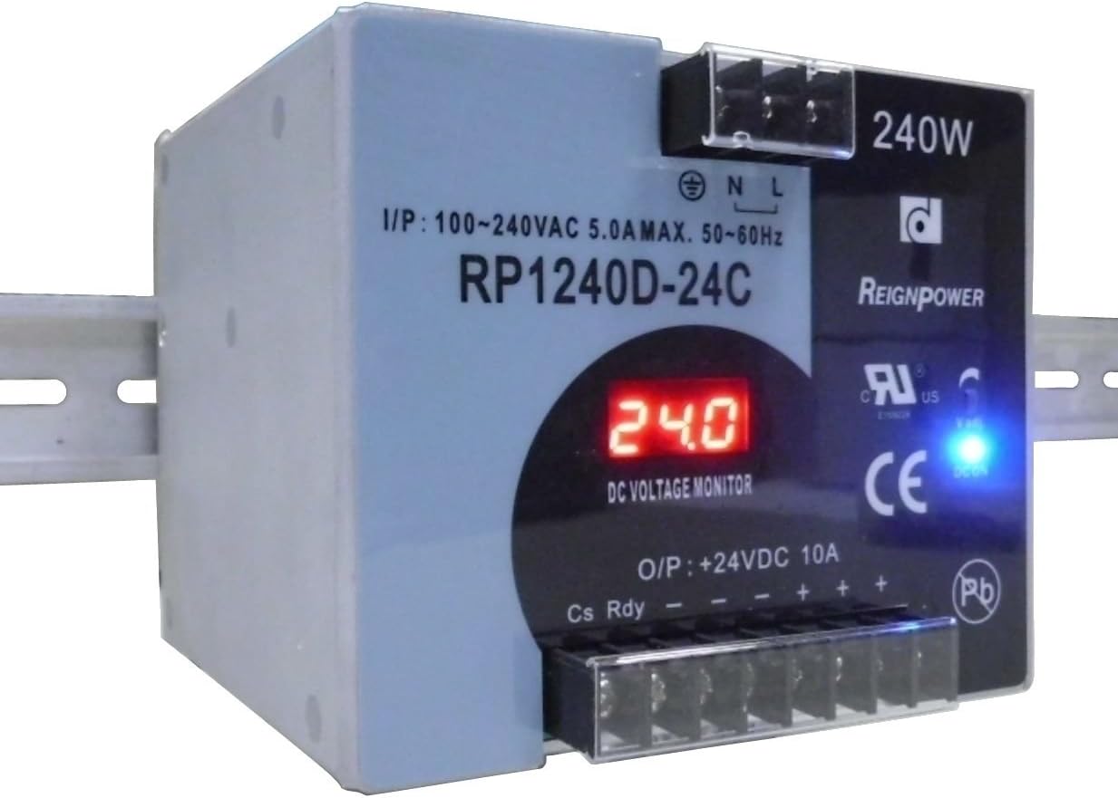 RP1240D-24CTNDA 240W 24VDC 10A Din Rail Power Supply Voltage Monitor Display