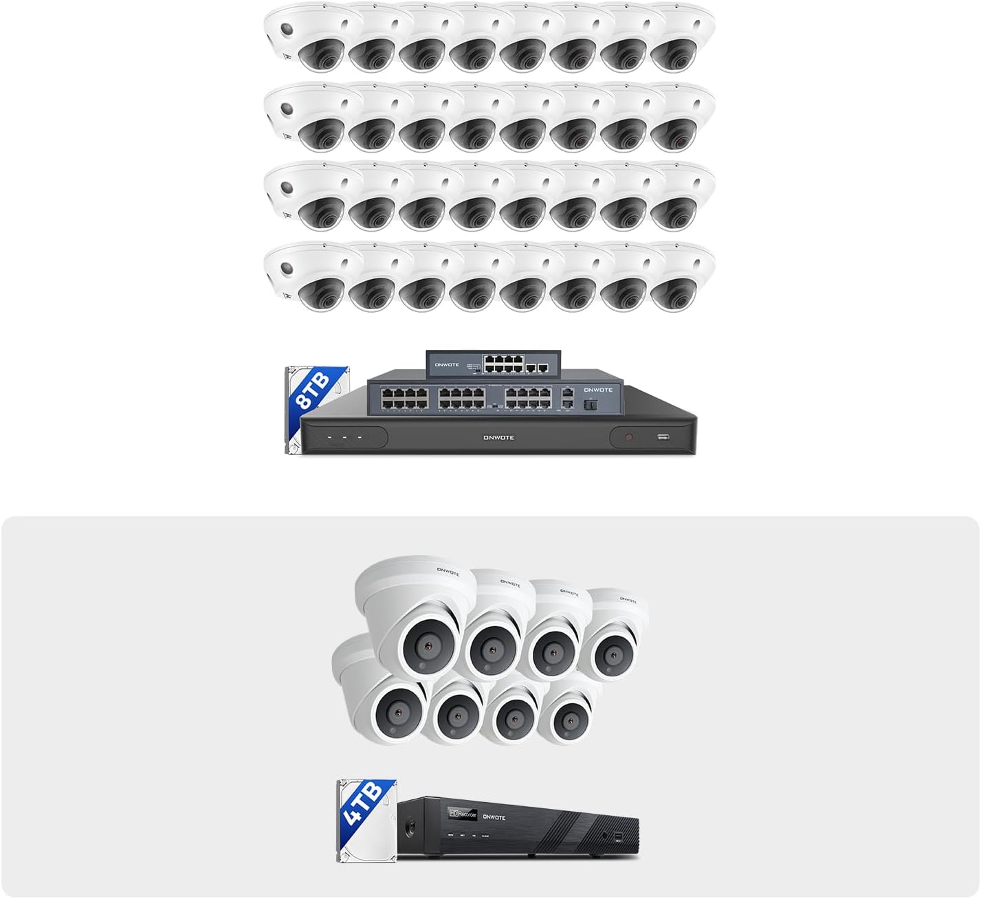 ONWOTE 48 Channel NVR Security Camera System (40) Wired PoE IP Cameras